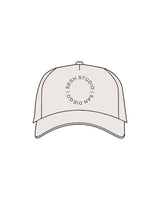 The Foam Trucker Hat - Bone - Sesh Studio - Center Crown Round - Printed - Charcoal