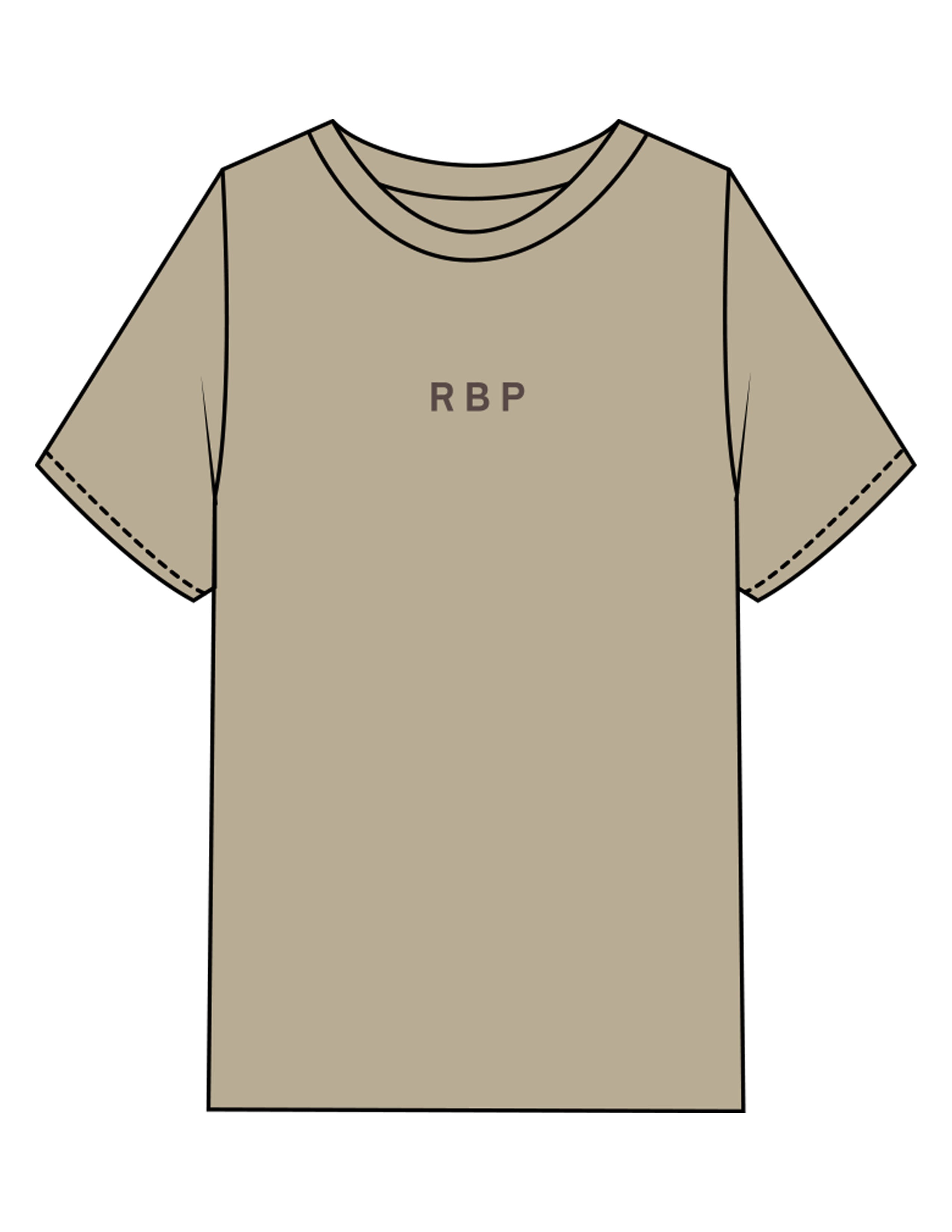 The Mens Heavyweight Tee - Washed Khaki - Ritual Body - Center Chest & Back Stacked - Printed - Brown