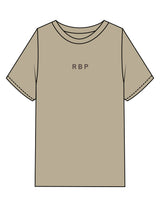 The Mens Heavyweight Tee - Washed Khaki - Ritual Body - Center Chest & Back Stacked - Printed - Brown