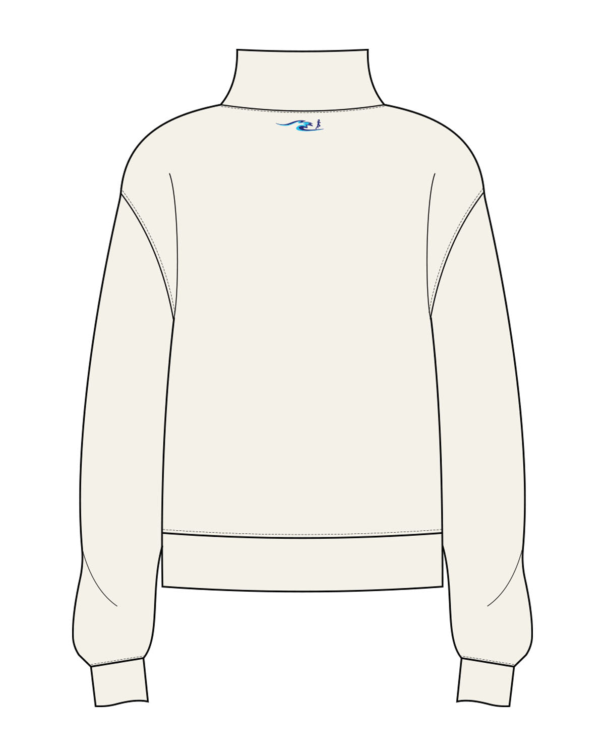 The Mens 1/4 Zip - Off White - East Coast Performace Running - Left Chest - Back Neckline - Printed - Full Color