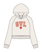 The Womens Lightweight Cropped Hoodie - Ivory - M4Lagree - Center Chest Stacked - Printed - Full Color