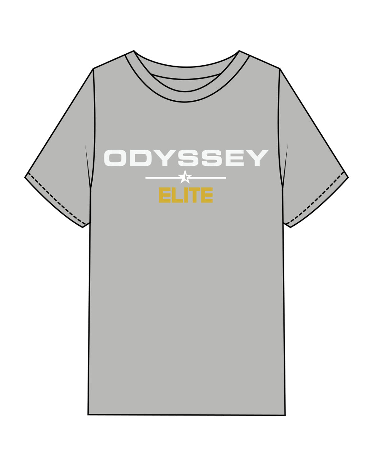 The Mens Heavyweight Tee - Heather - Odyssey Performance - Center Chest Stacked - Back Neckline - Printed - Full Color