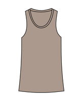 The Womens Full Length Tank - Warm Gray - HiLo - Upper Back - Printed - Tone on Tone