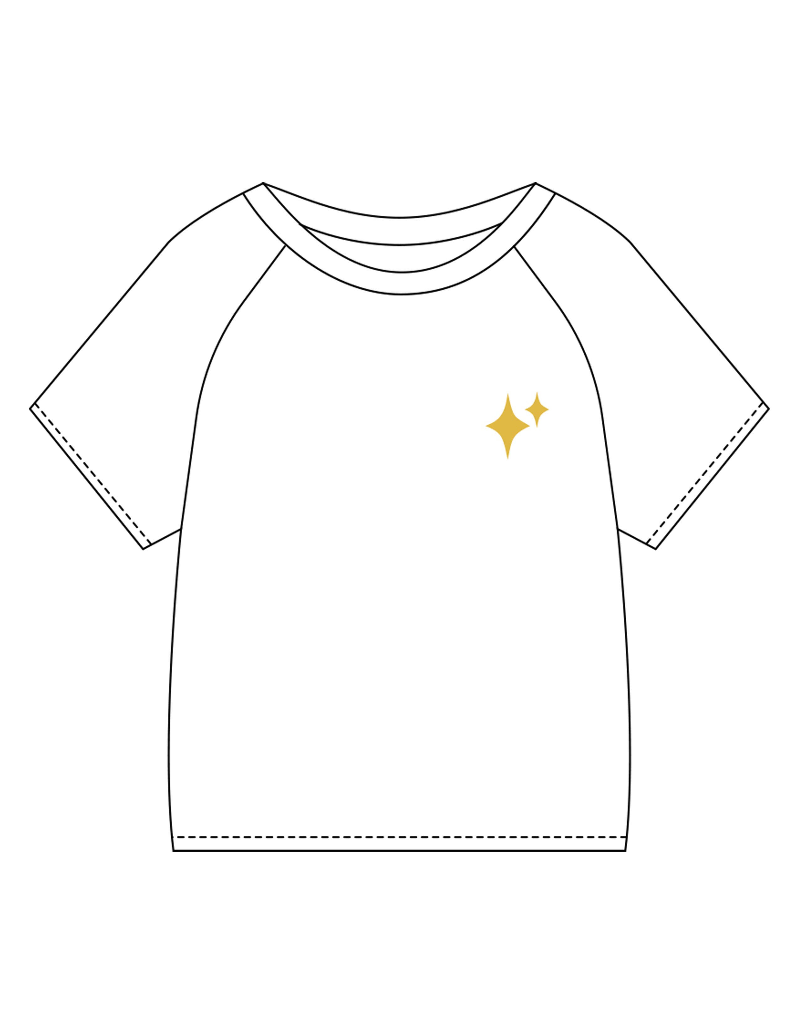 The Kids Tee - White - New Mom School - Left Chest & Back Stacked - Printed - Gold