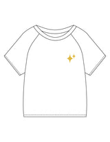 The Kids Tee - White - New Mom School - Left Chest & Back Stacked - Printed - Gold