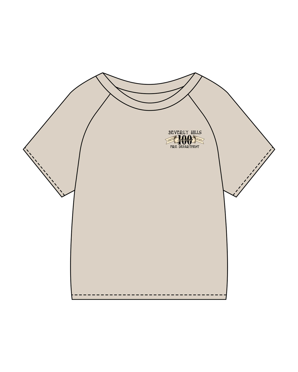 The Kids Heavyweight Tee - Washed Bone - Beverly Hills - Left Chest & Back Image - Printed - Full Color