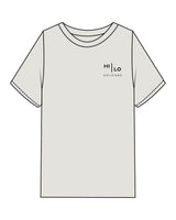 The Mens Heavyweight Tee - Washed Bone - HiLo - Left Chest Stacked - Back Center Round - Printed - Black