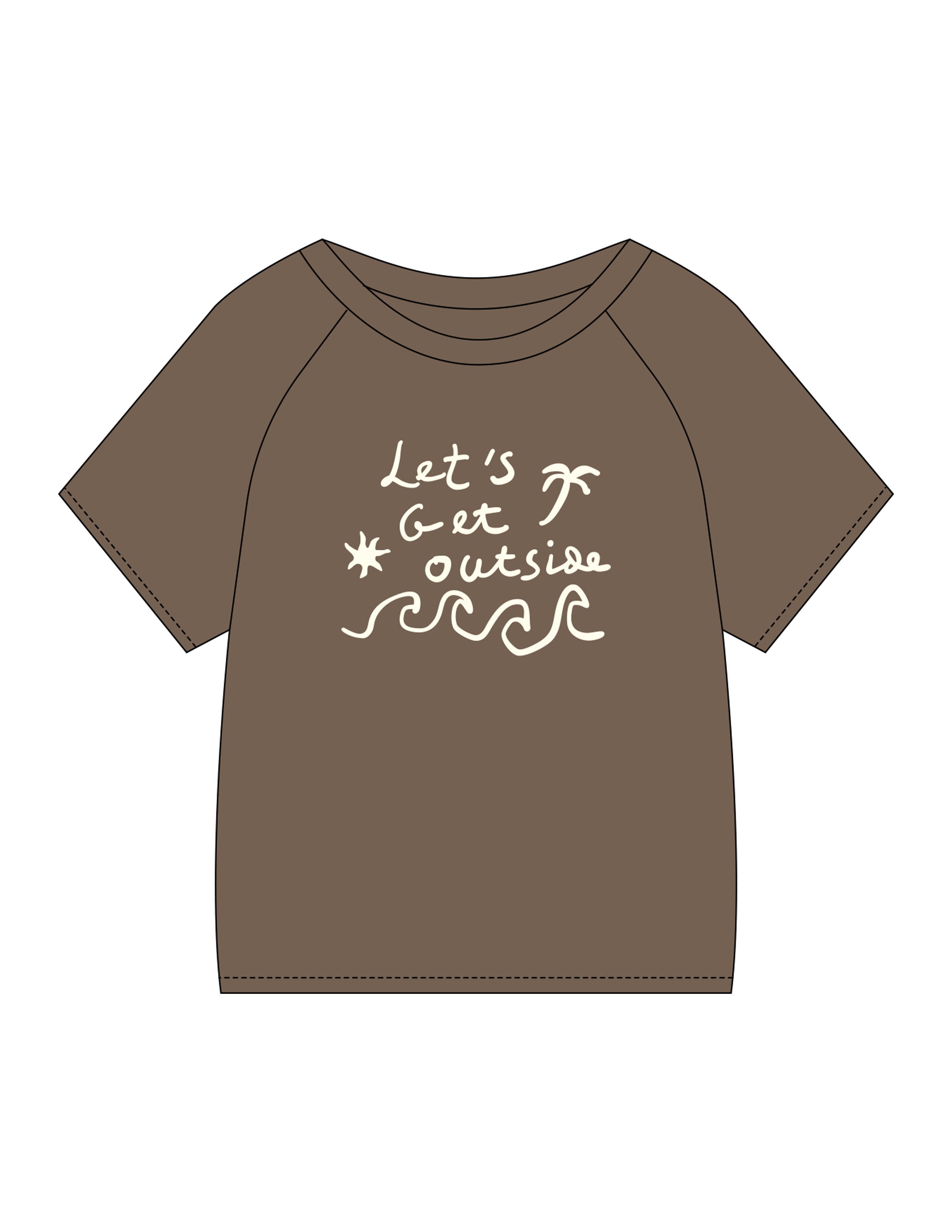 The Kids Tee - Walnut - Bali Beach Co - Chest Stacked - Printed - Off White