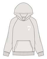 The Mens Hoodie - Washed Bone - STUDIO 7 - Left Chest - Printed - White
