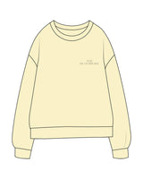 The Midweight Unisex Crewneck - Washed Yellow - THE BLOOMERIE LLC - Left Chest & Back Image - Printed - Full Color