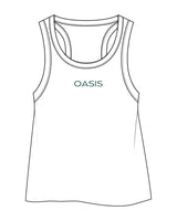 The Crop Tank - White - OCWC - Center Chest - Printed - Green