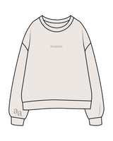 The Womens Crewneck - Bone - AA Associates - Center Chest & Right Sleeve - Embroidered - Tone on Tone