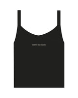 The Micro Rib Strappy Crop Tank - Black - Core Reform - Center Chest - Top Back - Embroidered - Khaki