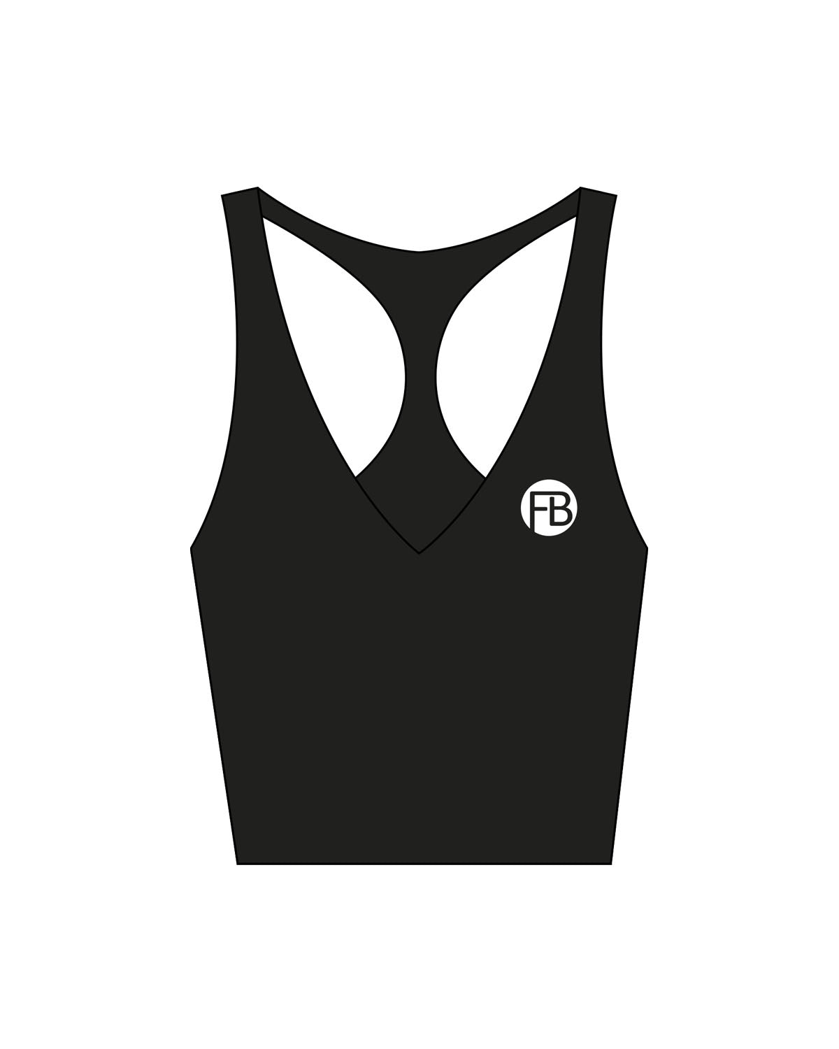 The Racer Tank - Black - Krista - Left Chest - Back "Coach" - Printed - White