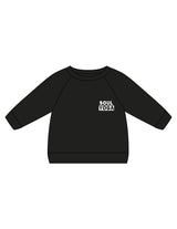 The Kids Crewneck - Black - SOUL YOGA - Left Chest Stacked - Printed - White
