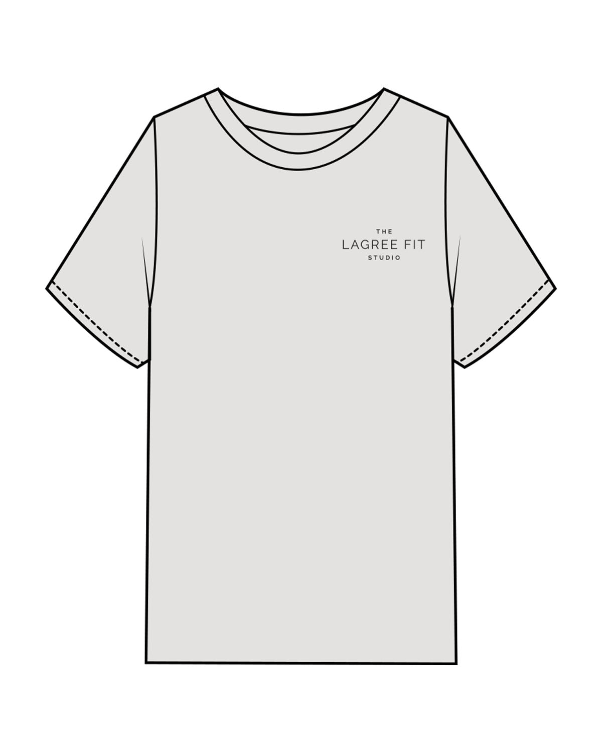 The Mens Heavyweight Tee - Washed Bone - Lagree Fit Studio - Left Chest & Back Stacked - Printed - Washed Black