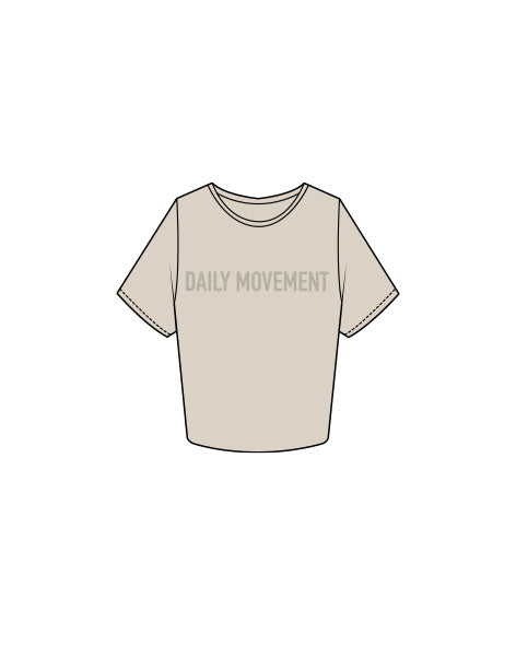 The Crop Tee - Bone - North County - Chest Center & Back Top - Tone on Tone