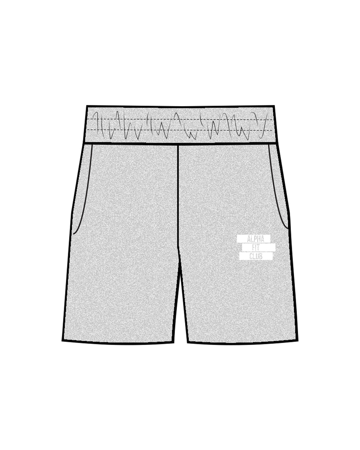 The Mens Sweat Shorts - Heather - Alpha Fit - Left Leg Stacked - White
