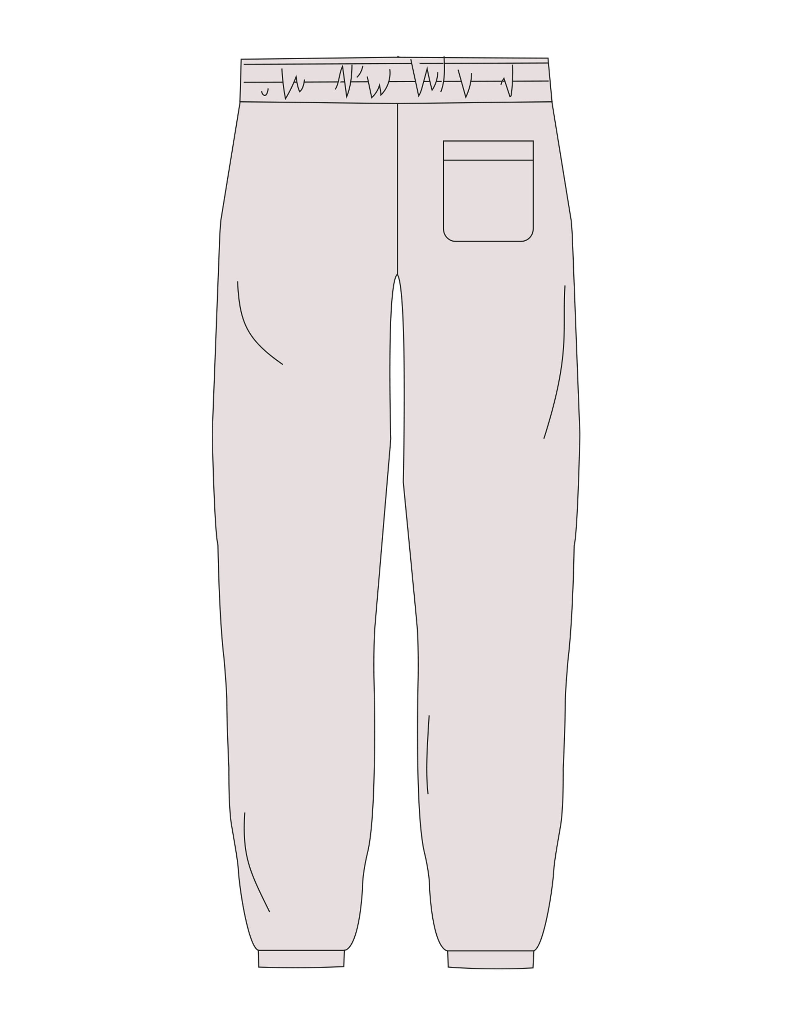 The Mens Sweatpants - Bone - RECHARGED PILATES - Left Leg - Printed - Sage