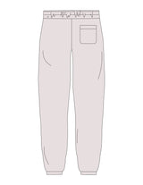 The Mens Sweatpants - Bone - RECHARGED PILATES - Left Leg - Printed - Sage