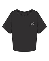 The Crop Tee - Charcoal - Kekel - Left Chest - Printed - White