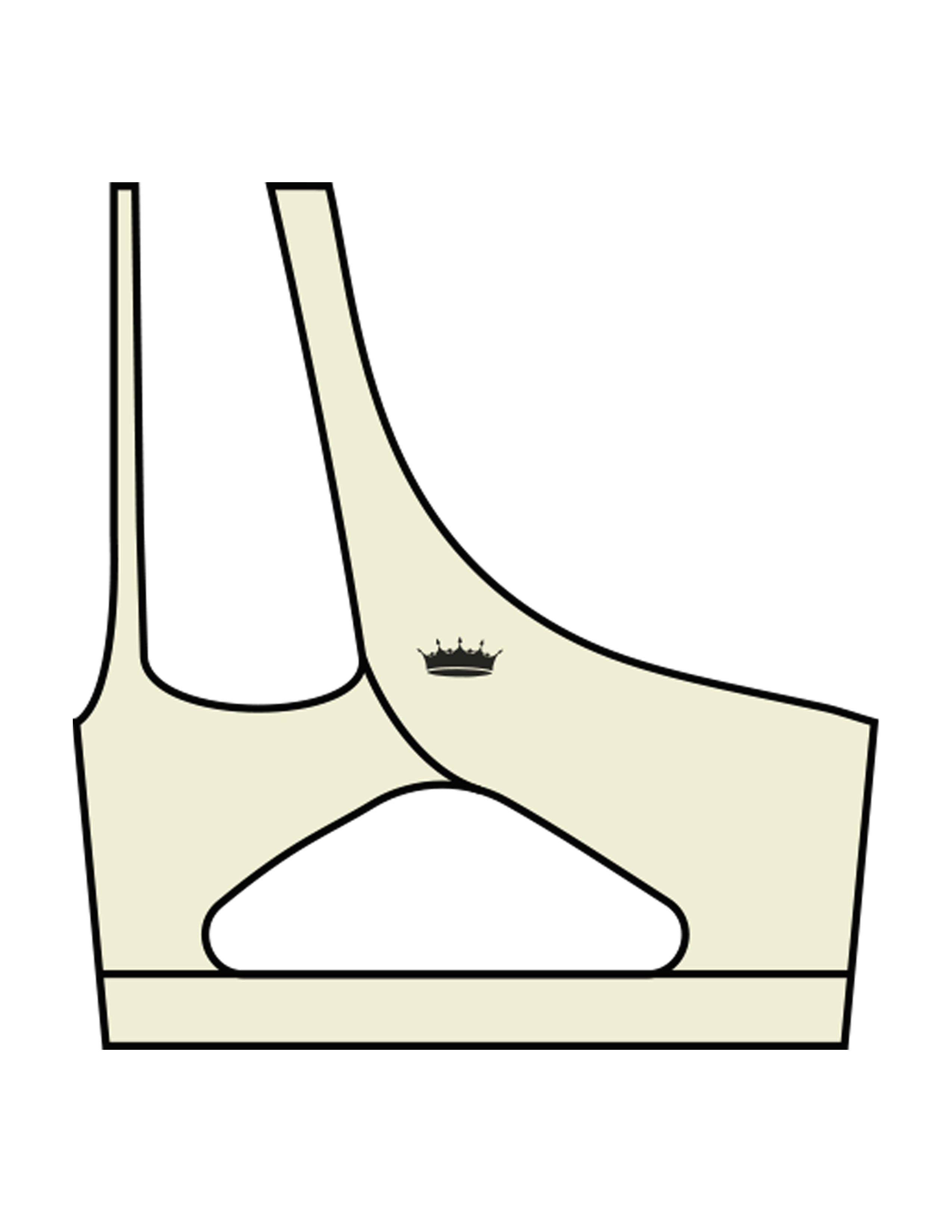 The One Shoulder Bra - Yellow - Spin Queen - Center Chest & Center Back - Printed - Charcoal