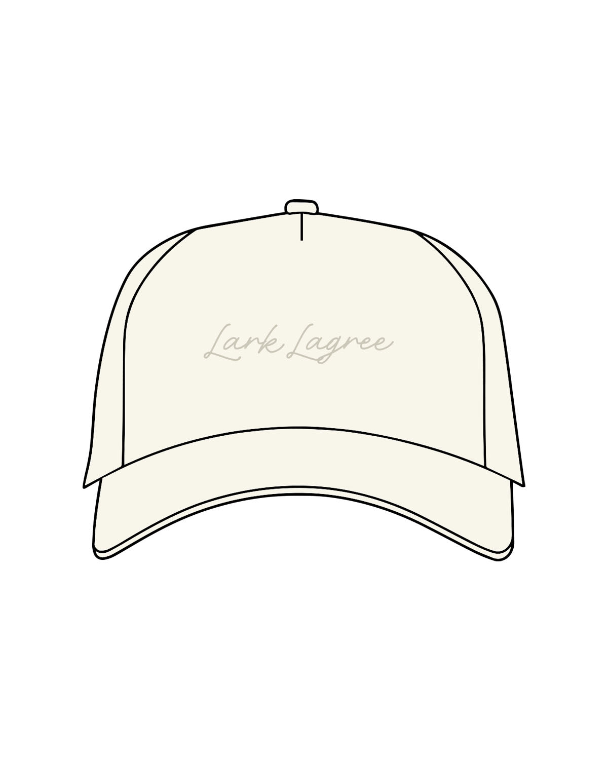 The Foam Trucker - Off White - Pure Movement LARK - Center Crown - Embroidered - Tone on Tone