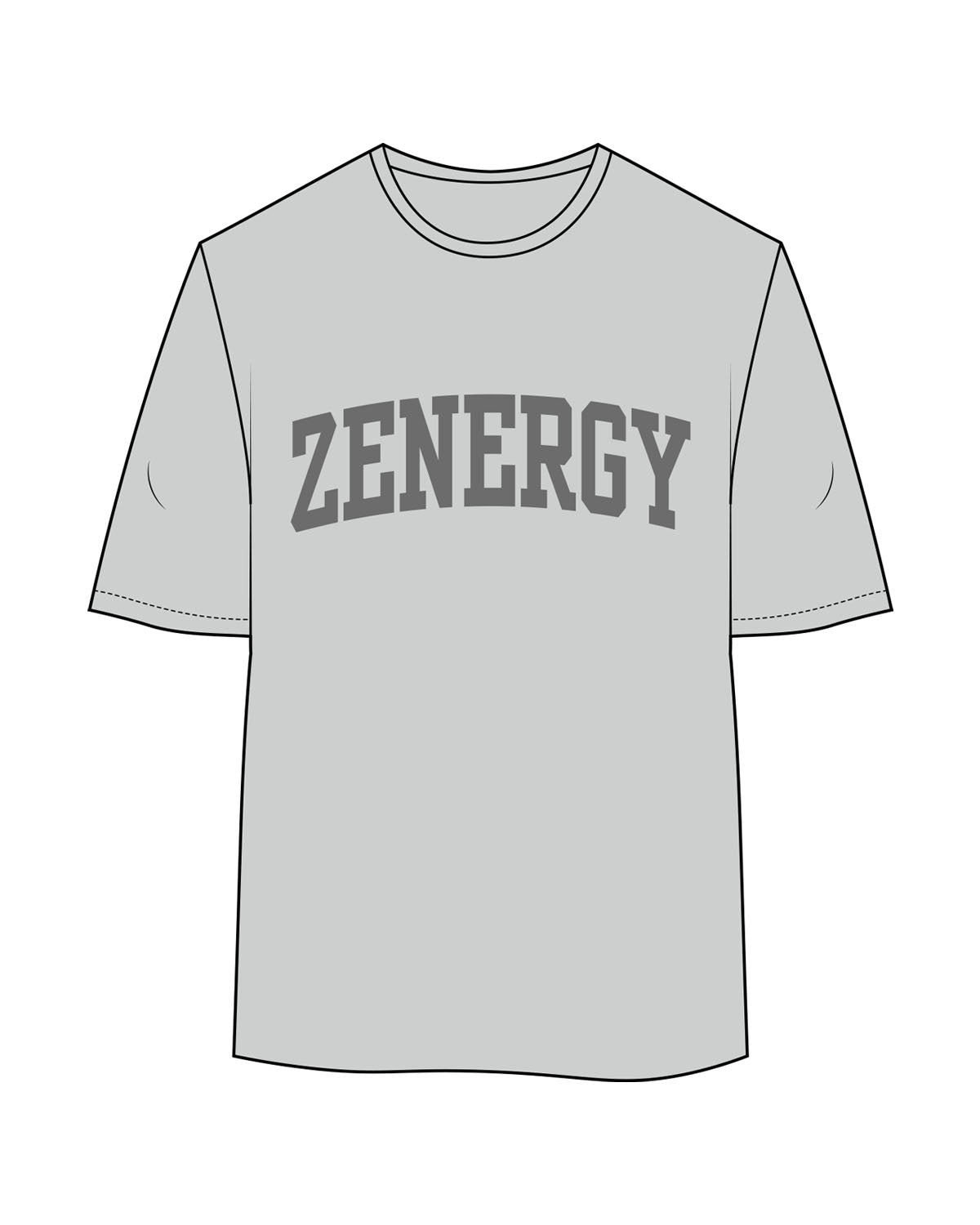The Womens Oversized Tee - Storm - ZENERGY CYCLING - Center Chest - Printed - Tone on Tone Storm