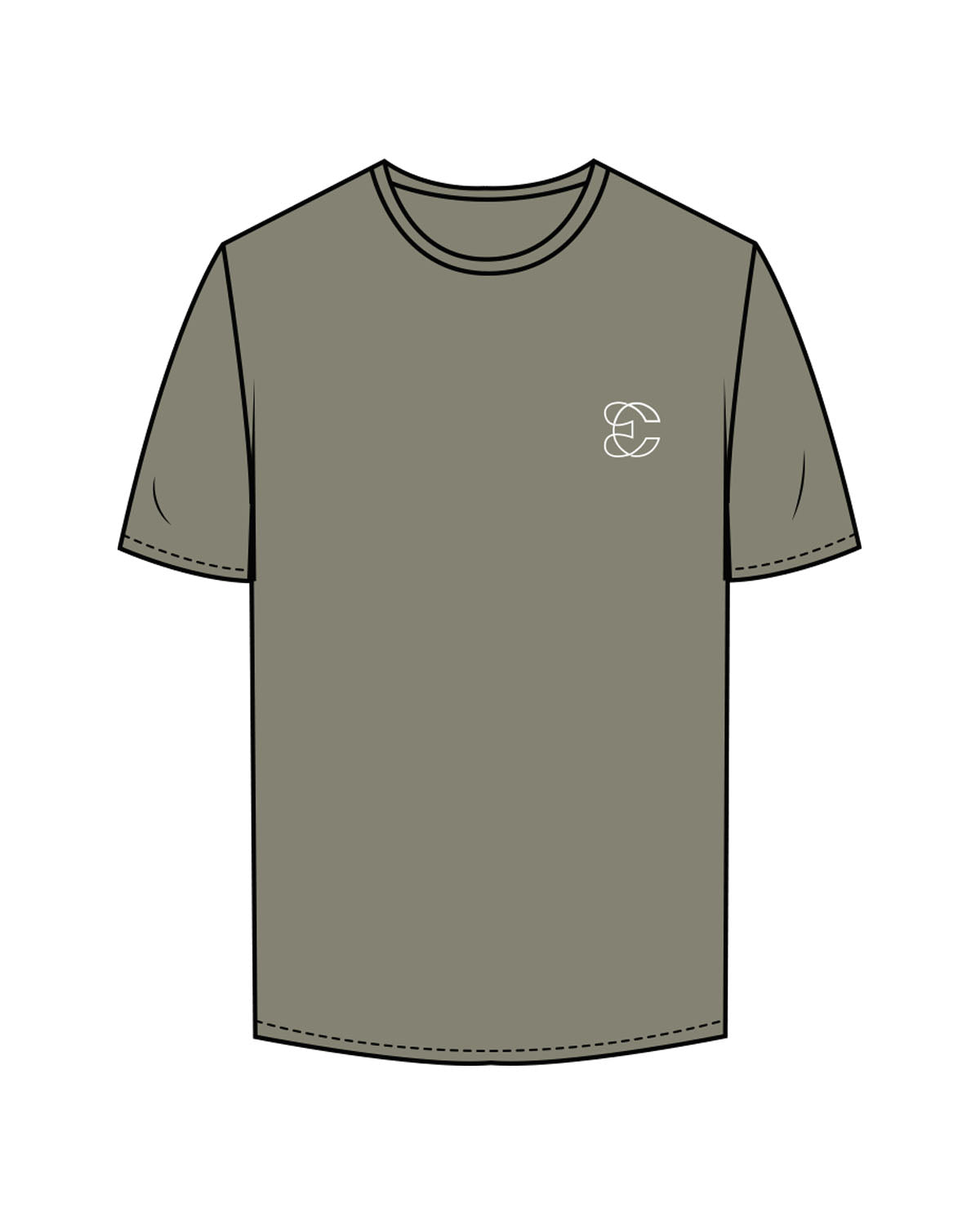 The Mens Tee - Eucalyptus - Evolve Collective - Left Chest & Back Stacked - Printed - White