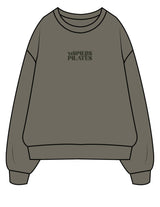 The Mens Crewneck - Cypress - NSpiers - Center Chest Stacked - Printed - Tone on Tone
