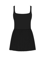 The Scoop Back Dress - Black - The Whole You Wellness - Center Back - Printed - White
