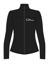 The Womens Zip Jacket - Black - C2 Financial - Left Chest Stacked - Printed - White
