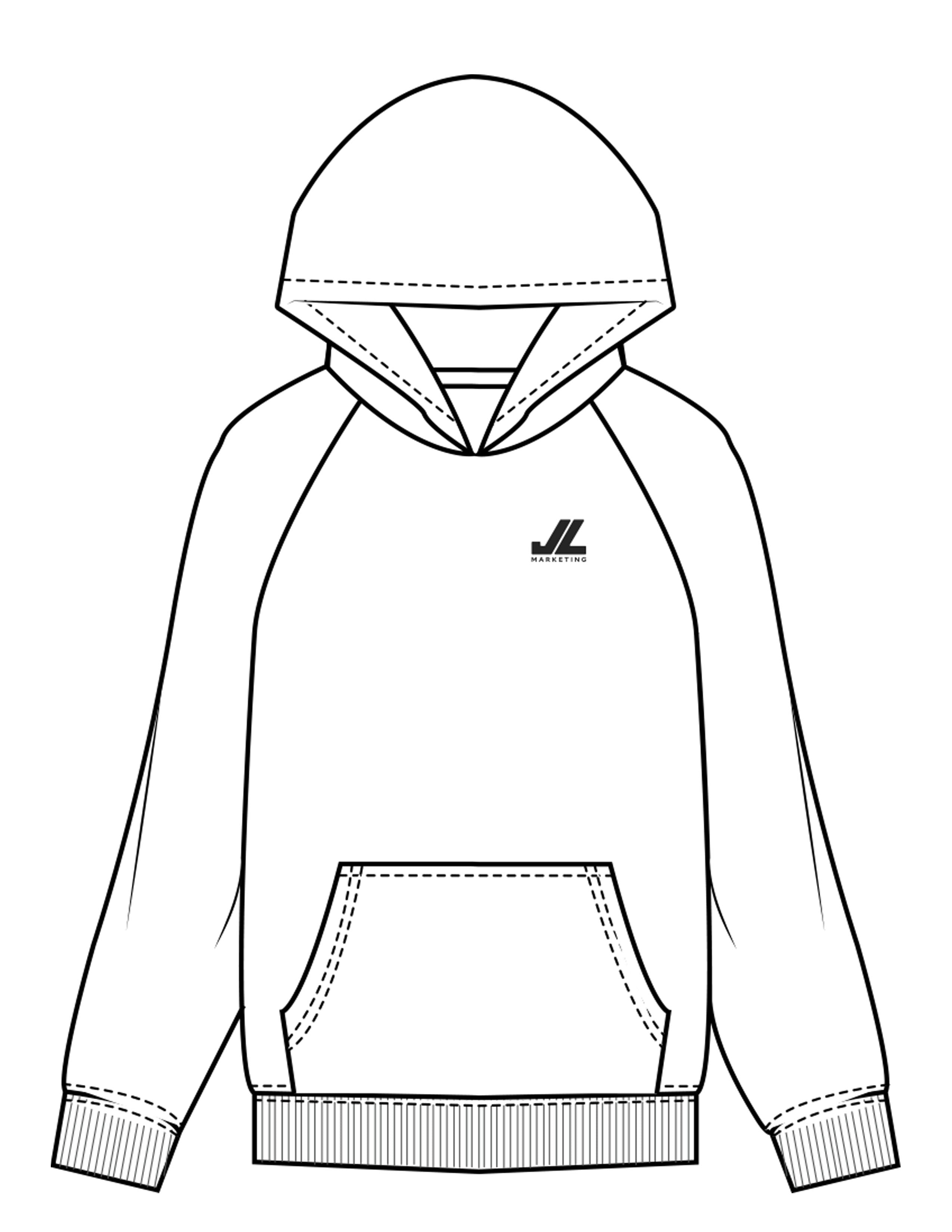 The Mens Hoodie - White - JL Marketing - Left Chest - Printed - Washed Black