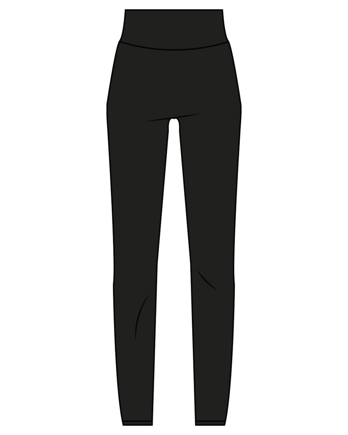 The Basic Legging - Black - Co-Op Pilates - Center Back Waistline - Printed - White