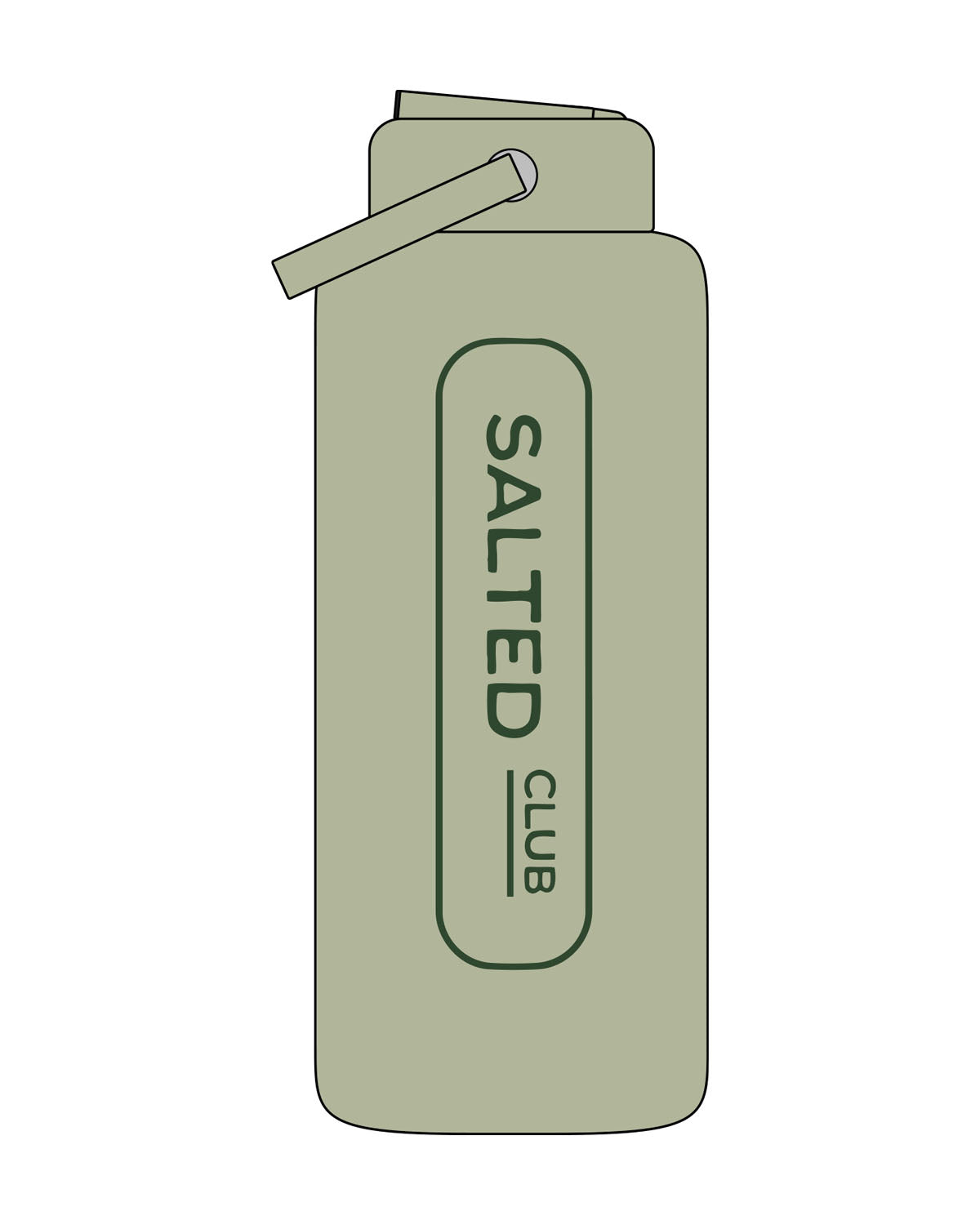 The Wide Mouth Water Bottle - Pistachio - Salted Club - Center Crown - Printed- Forest