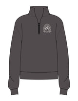 The Mens 1/4 Zip - Washed Gray - VCC - Left Chest - Embroidered - Off White