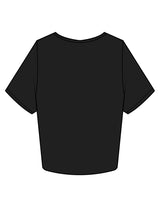 The Crop Tee - Black - HUSTL Athletic Club - Chest Icon - Printed - White