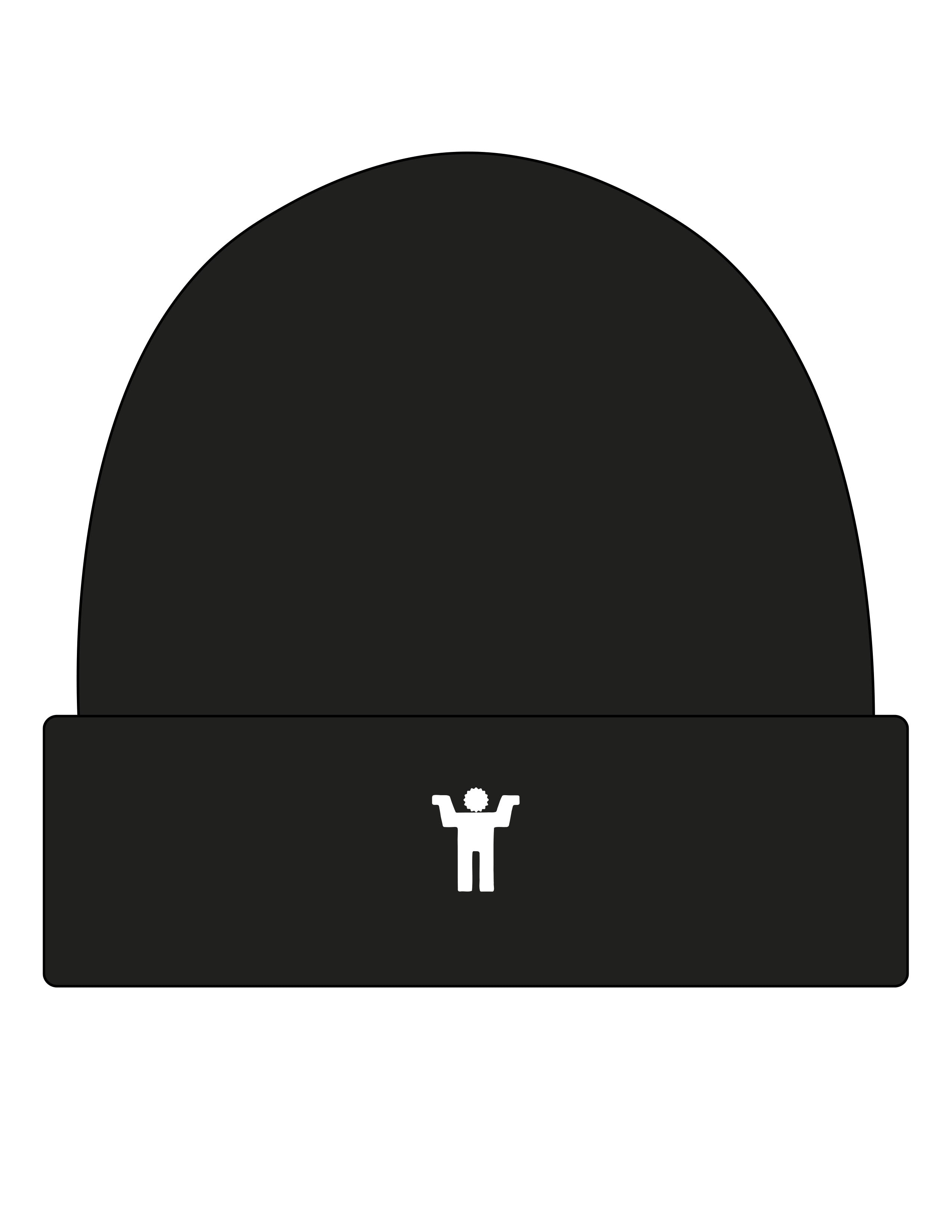 The Cable Knit Beanie - Black - DontKnow. - Center Brim Icon - EMB - White