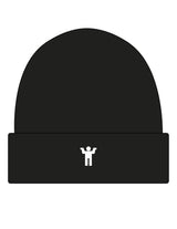 The Cable Knit Beanie - Black - DontKnow. - Center Brim Icon - EMB - White