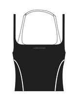 The Piped Tank - Black - Lagree House - Center Chest - Printed - White
