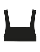 The Box Cut Bra - Black - Higher Ground - Center Back Pyramid - Printed - White