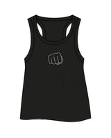 The Crop Tank - Black - Punch Therapy - Center Chest - White
