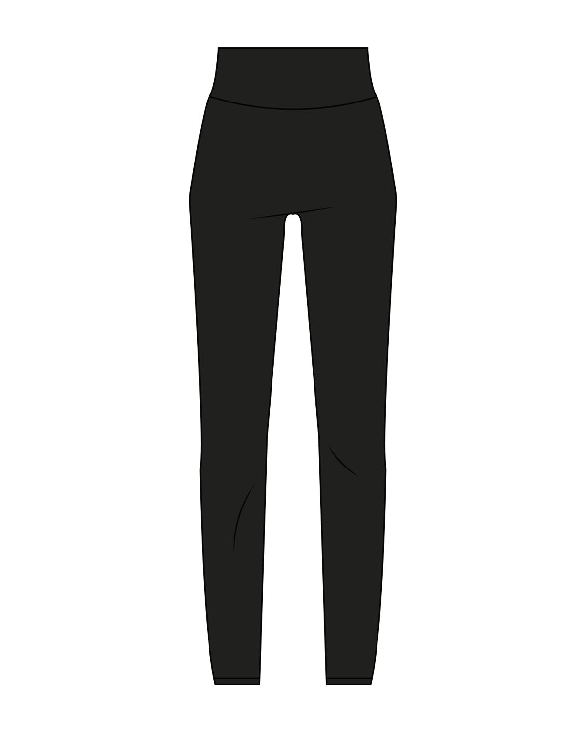 The Basic Legging - Black - Vibe Hot Yoga & Pilates- Back Center Waist - Printed - White