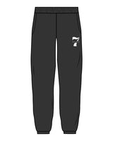 The Mens Sweatpants - Washed Black - STUDIO 7 - Left Leg Layered - Printed - White