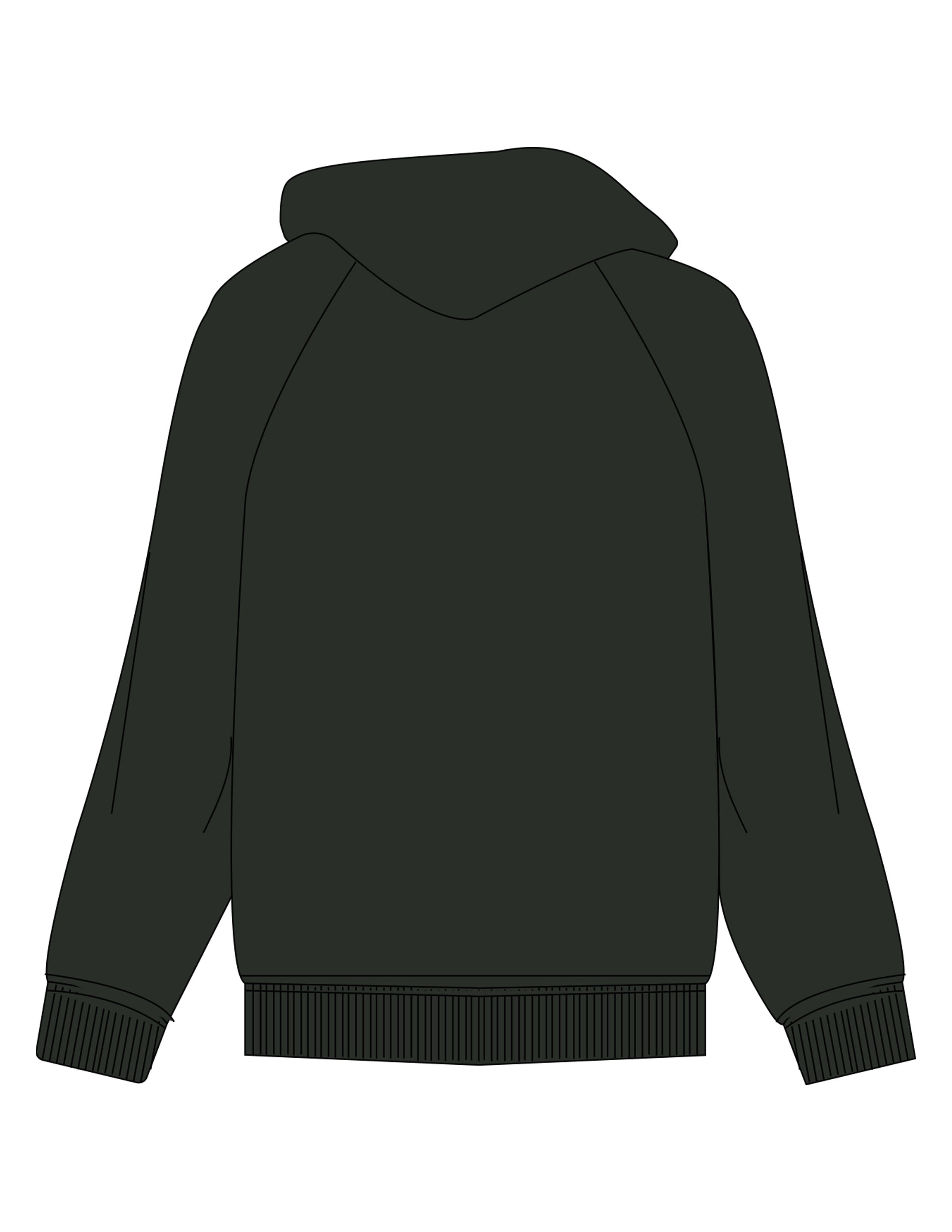The Mens Heavyweight Hoodie - Pine Green - Pose Pilates - Center Chest - Embroidered - Off White