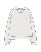 The Womens Crewneck - Bone - Dr.Courtney - Left Chest Stacked & Back Center Stacked - Tone on Tone