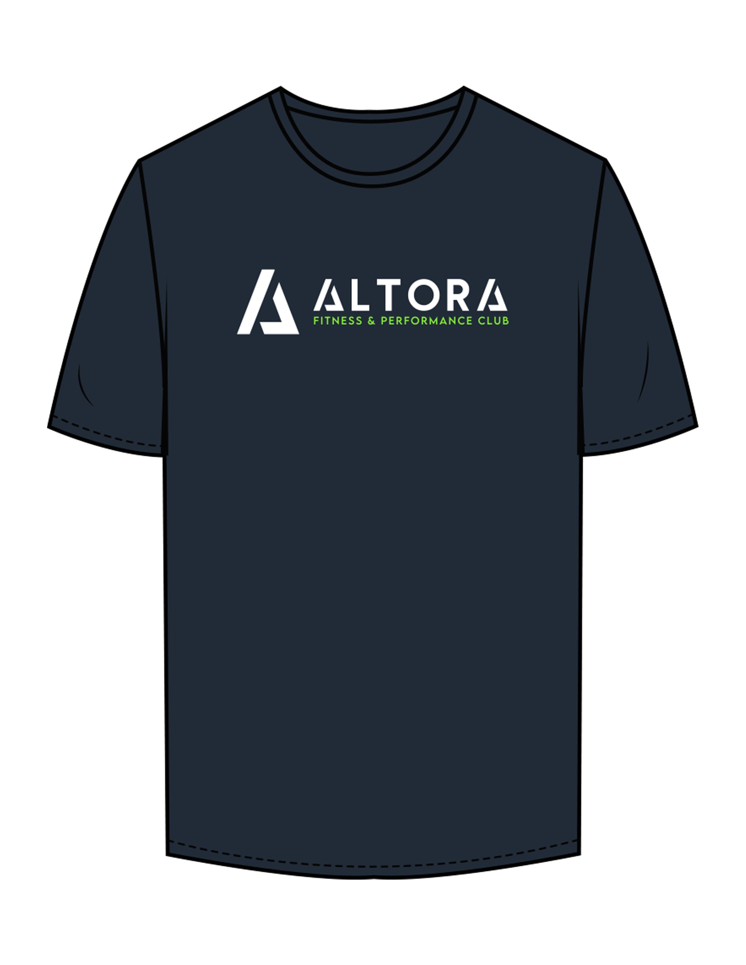 The Mens Tee - Navy - ALTORA - Center Chest & Back Stacked - Printed - Full Color