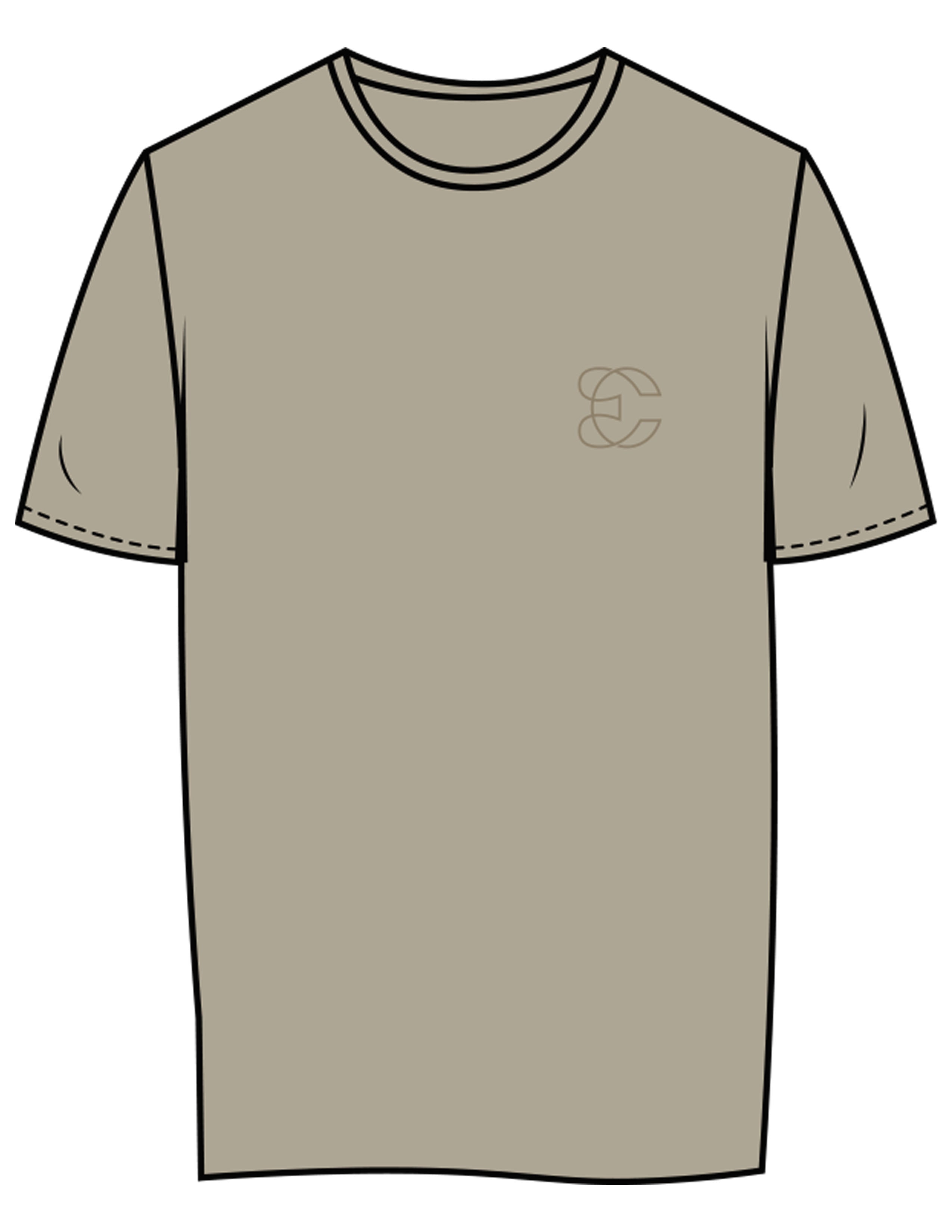 The Womens Tee - Eucalyptus - Evolve Collective - Left Chest & Back Stacked Wavy - Printed - Tone on Tone