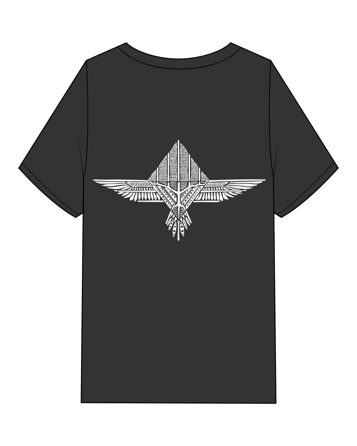 The Mens Heavyweight Tee - Washed Black - FadeFarm - Left Chest & Back Symbol - Printed - Full Color