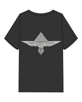 The Mens Heavyweight Tee - Washed Black - FadeFarm - Left Chest & Back Symbol - Printed - Full Color